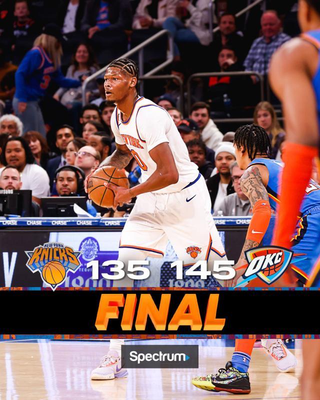 开云体育下载APP-丢145分遭主场球迷狂嘘 尼克斯被雷霆打破防